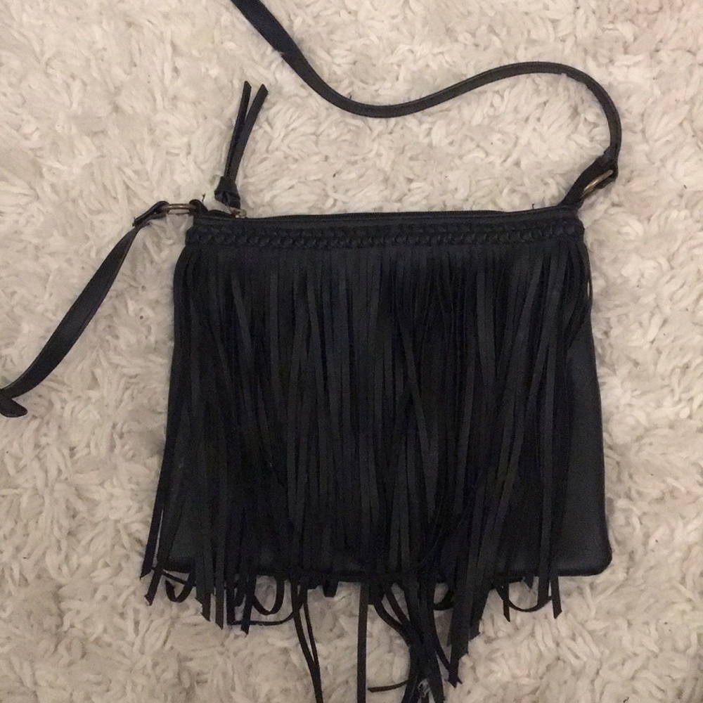 Black Fringe Crossbody Bag
